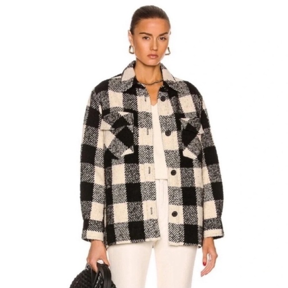 Nili Lotan Jackets & Blazers - Nili Lotan Lenore Plaid Wool Barn Coat
